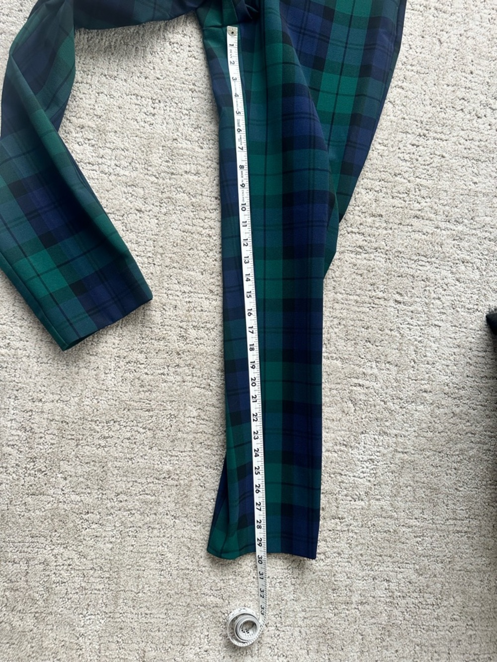 J. Crew Green & Navy Tartan Full-Length Pants - Picture 6 of 7